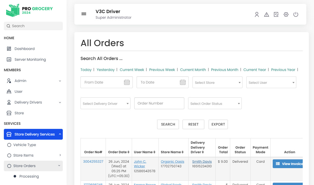 Manage Orders