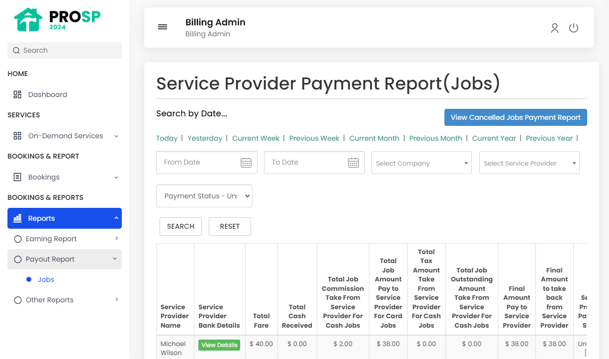 Provider Payment Report