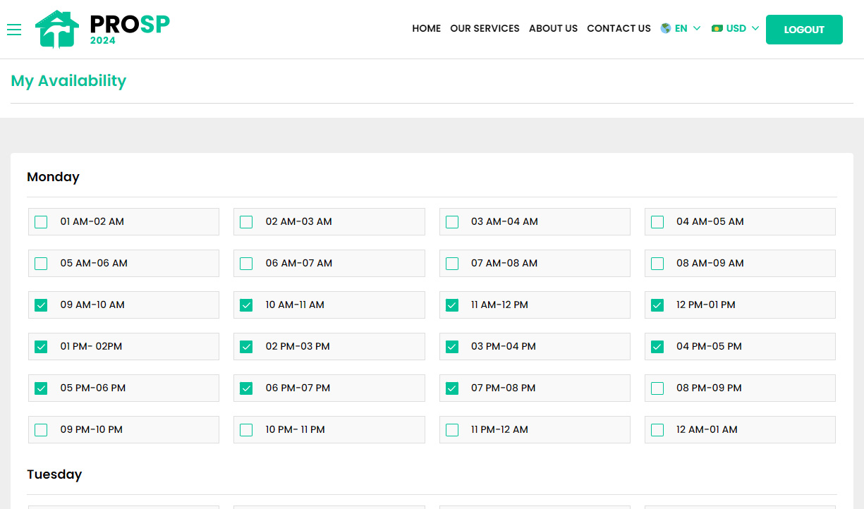 Service Provider Availability