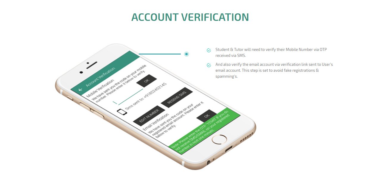 client and tutors account verification screen